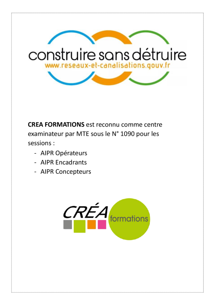 Certifcat AIPR CREA Formations